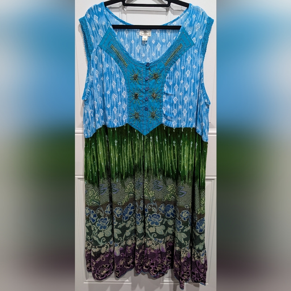 Forbidden beaded, bohemian-style midi dress